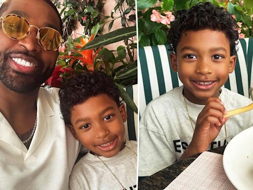Tristan Thompson shares rare photos with son Prince, 7, after child support drama
