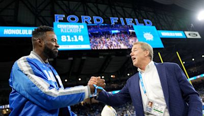 Georgia Tech legend, Hall of Famer Calvin Johnson’s Detroit Lions jersey going into the rafters