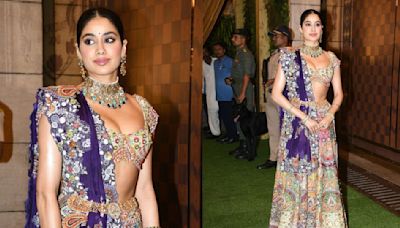 Janhvi Kapoor turns heads in Anamika Khanna lehenga with backless blouse at puja ceremony ahead of Anant Ambani-Radhika Merchant’s wedding