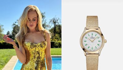 妮可基嫚低胸金禮服好身材全都露 歐米茄特製鑽錶見證榮耀時刻