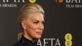 Hannah Waddingham Stuns in Shiny Off-The-Shoulder Red Gown With Daring Slit at SAG Awards