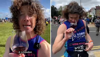 Corre la maratón de Londres catando un vino cada kilómetro y medio: acertó siete de los 25 que tomó