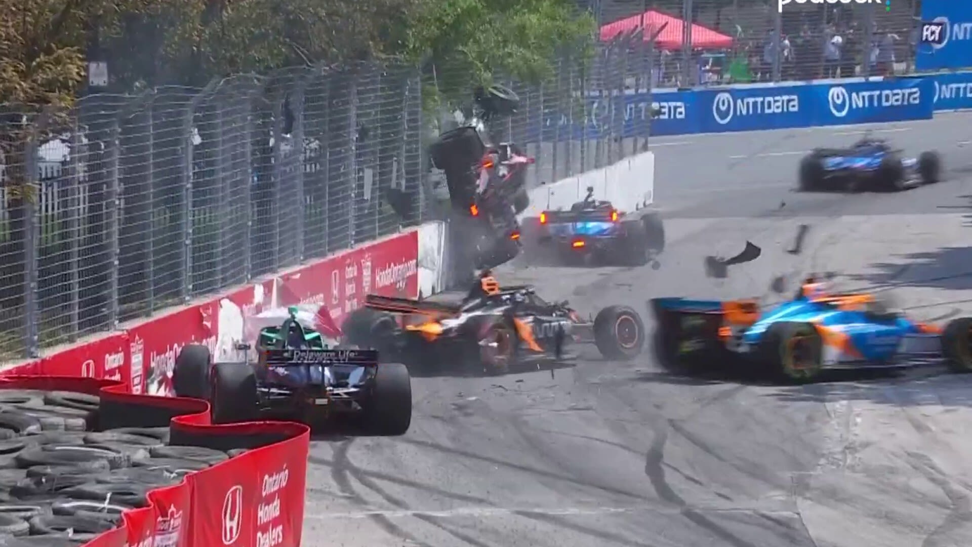 Colton Herta ends winless skid in Toronto as IndyCar endures another wild airborne crash