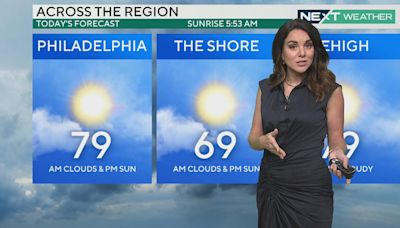 Foggy, cloudy morning clears for sunny weather day in Philadelphia region