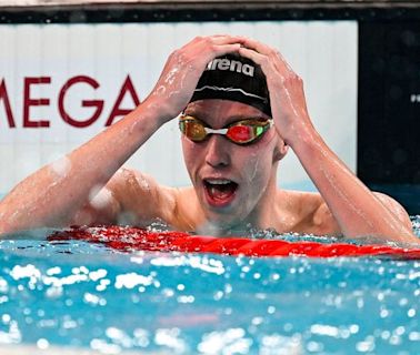 Daniel Wiffen claims Olympic gold medal for Ireland in men’s 800m freestyle final