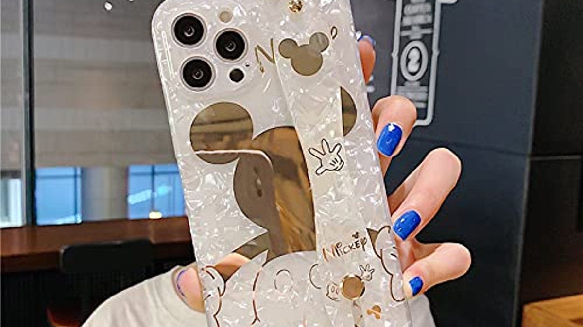 Jerisln for iPhone 11 Pro Max Luxury with Kickstand Mickey Mouse with Quicksand Cell Phone Holder Soft TPU Shockproof Protective...