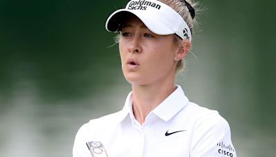 Nelly Korda flirting with Evian Championship cut-line as LPGA suspends play due to weather