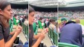 Descorchó una botella de espumante en Wimbledon y la mala suerte hizo que el tapón cayera en el lugar menos pensado