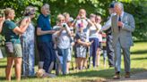 King meets well-wishers during Sandringham church visit