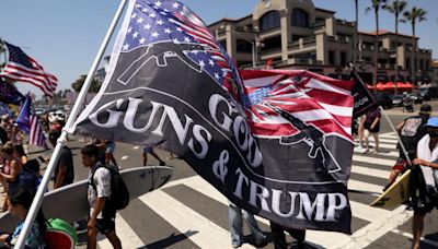 FILE PHOTO: Demonstration in support of former U.S. President Donald Trump, in Huntington Beach