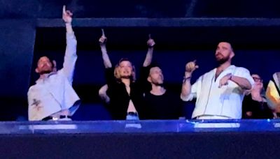 Travis Kelce, Gigi Hadid and Bradley Cooper dance at Taylor Swift's Paris concert