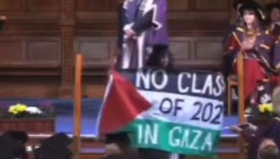 Students stage Gaza protest during University of Manchester graduation ceremony