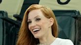 Jessica Chastain brings her kids to women's gymnastics at Olympics