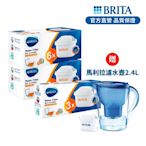 德國BRITA MAXTRA PLUS 去水垢濾芯15入 加贈馬利拉濾水壺2.4L(含1芯) 共16芯