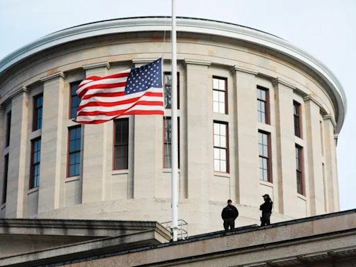 Why are flags at half-staff in Ohio?