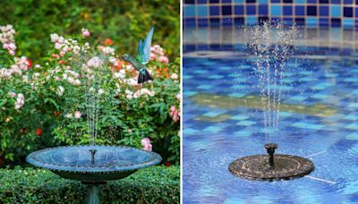 Refresca y decora el jardín con esta fuente solar con varios chorros