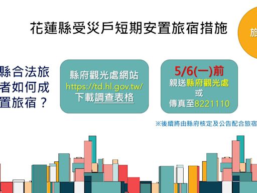 地震受災戶短期安置 敬邀合法旅宿業者踴躍參與