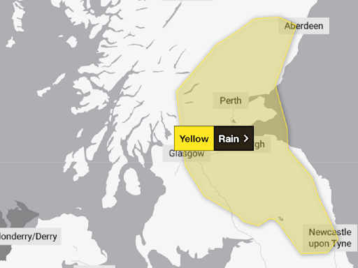 Weather warning maps show where heavy rain and thunderstorms will hit UK