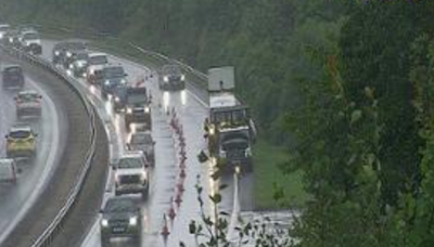 Edinburgh A720 City Bypass drivers facing rush hour delays as heavy rain hits