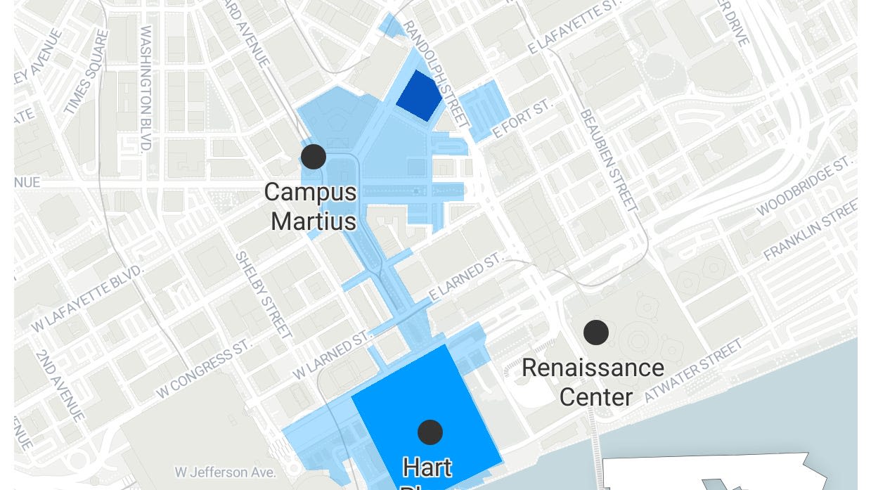 NFL draft map 2024: See blueprint in downtown Detroit, from Campus Martius to Hart Plaza