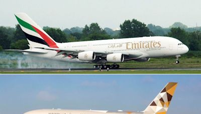 Rival airlines Emirates and Etihad are both flying their luxe Airbus A380s to the US. See how the superjumbos compare.