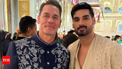Ahan Shetty shares joyful moment with John Cena at Anant Ambani and Radhika Merchant wedding | Hindi Movie News - Times of India