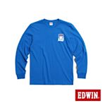 EDWIN 東京散策系列 刨冰旗幟長袖T恤-男女-藍色