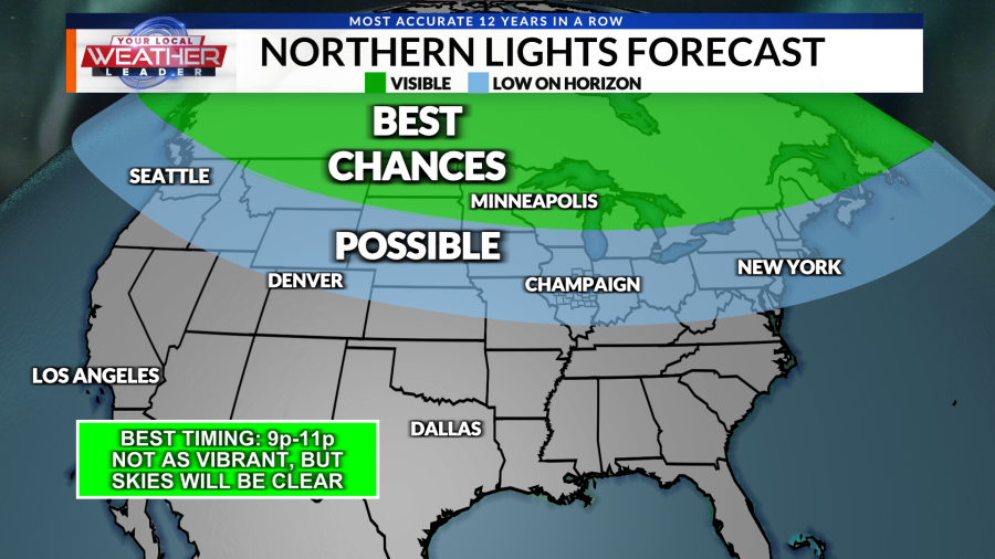 WEATHER NOW: Northern Lights may be seen again tonight ahead of a lovely Mother’s Day