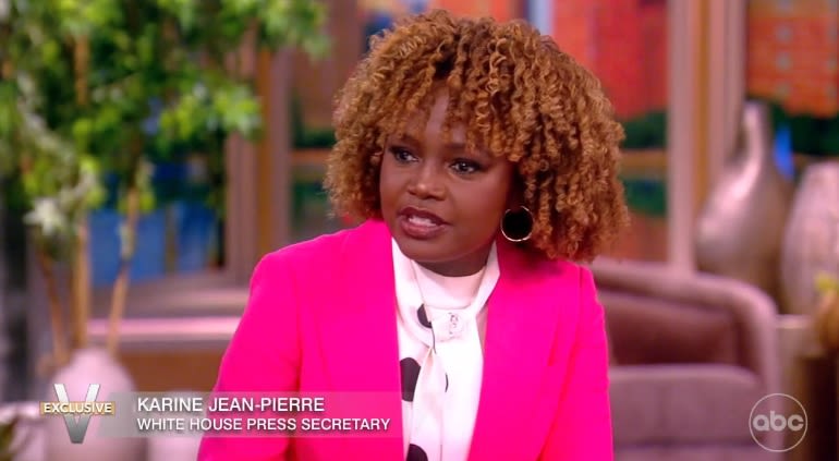 Karine Jean-Pierre Reacts to Biden Dropping Out Live on 'The View'