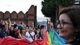 People take part in a Pride march in the Thai city of Chiang Mai last month. The country's senate votes on a marriage equality bill Tuesday