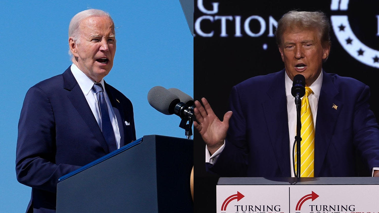 ‘Couldn’t have drawn a contrast more clearly’: Biden and Trump’s differences on D-Day anniversary