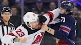 Chaos ensues at puck drop between New York Rangers and New Jersey Devils as 10 players brawl