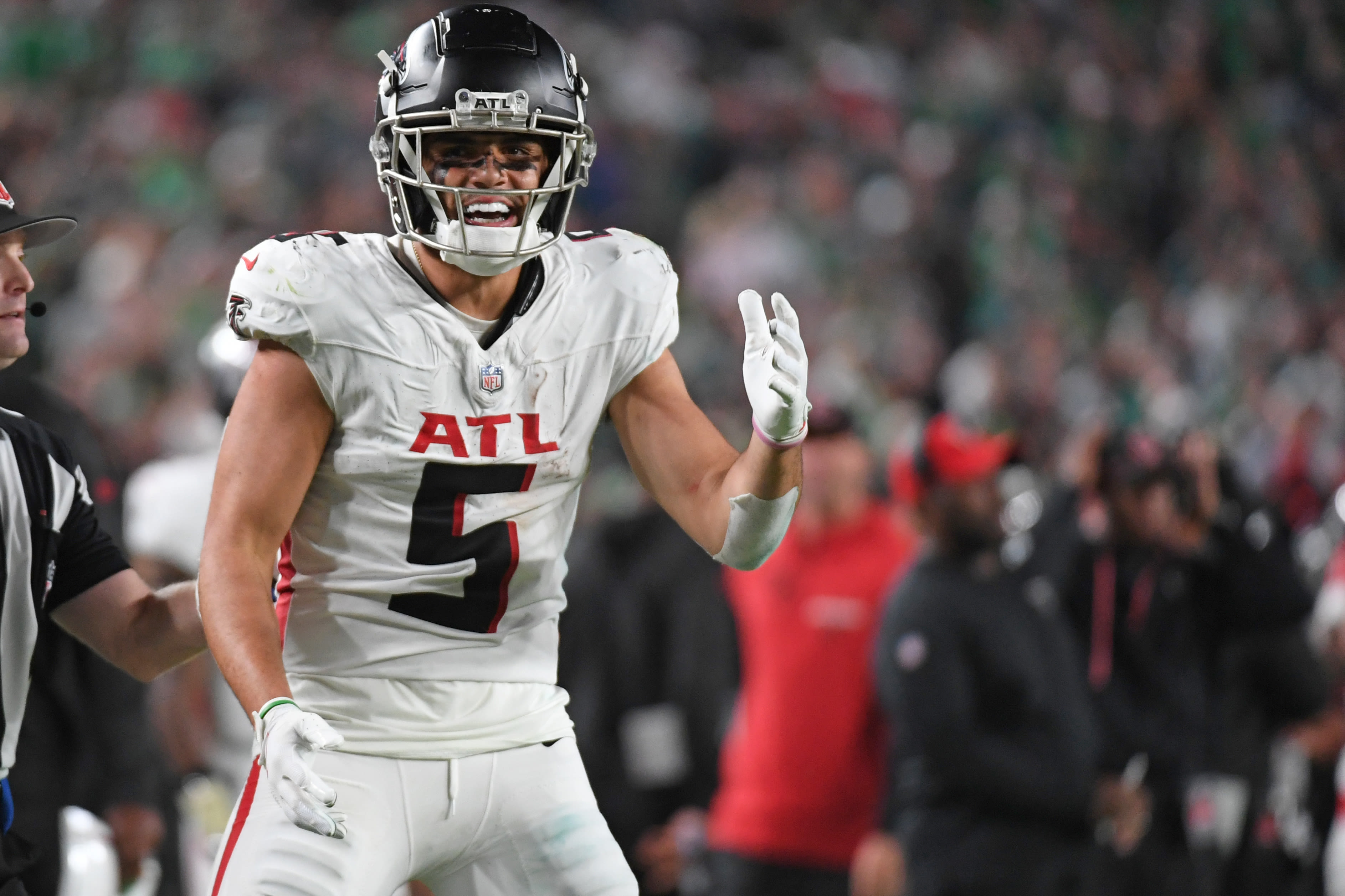 Falcons WR Drake London says he regrets machine gun celebration after TD vs. Eagles