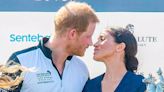 Prince Harry's reaction to teammate kissing Meghan after polo win goes viral