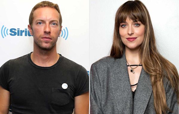 Dakota Johnson Watches Fiancé Chris Martin Perform with Coldplay During Glastonbury Headlining Set