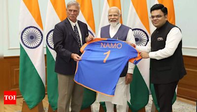 BCCI gifts special 'NAMO' India jersey to PM Modi | Cricket News - Times of India