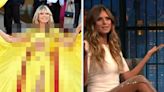 Heidi Klum Wore A Sexy Yellow Dress To Cannes And, Unfortunately, She Had A Wardrobe Malfunction On The Red Carpet