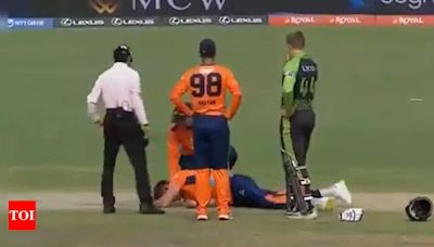Ouch! San Francisco Unicorns pacer hit on the head in MLC game - WATCH | Cricket News - Times of India
