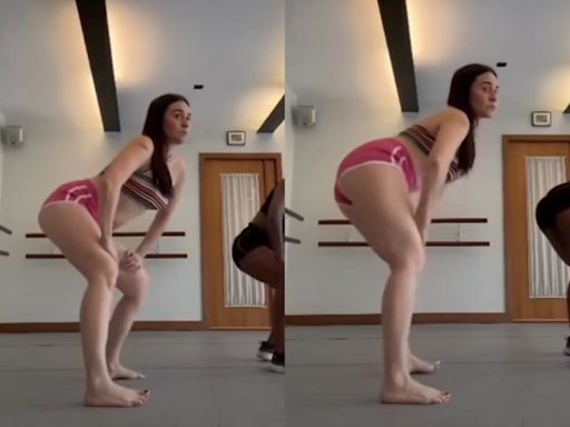 Na academia, Alessandra Negrini exibe aula de dança