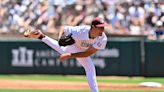 Jim Schlossnagle announces Texas A&M's starting pitcher vs. Kentucky in the CWS