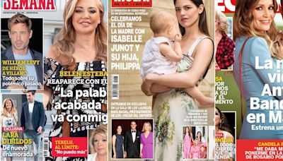 Belén Esteban, Isabelle Junot y Antonio Banderas, protagonistas de las portadas