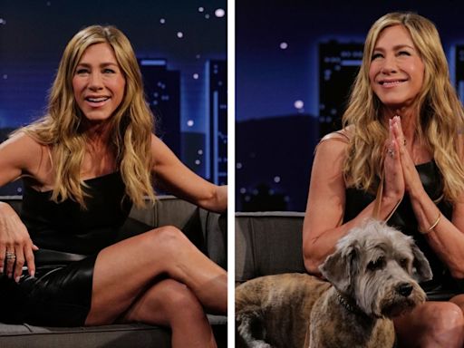 Jennifer Aniston Puts Rebellious Spin on the Classic Little Black Dress for ‘Jimmy Kimmel’ Appearance With an Unexpected Guest