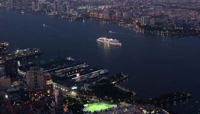 Cruise ship sails into New York City port with 44-foot dead whale across its bow