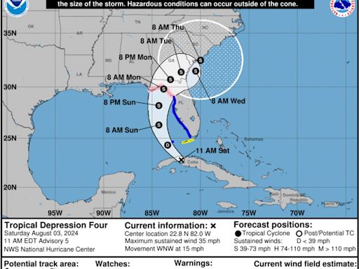 Tropical Storm Debby expected to form as rain, wind nears Florida’s Gulf Coast