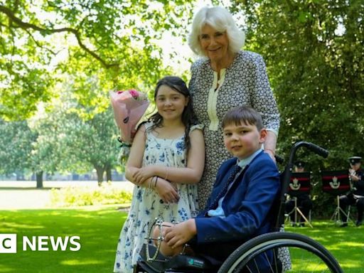 Tony Hudgell: Queen Camilla hosts boy who missed garden party