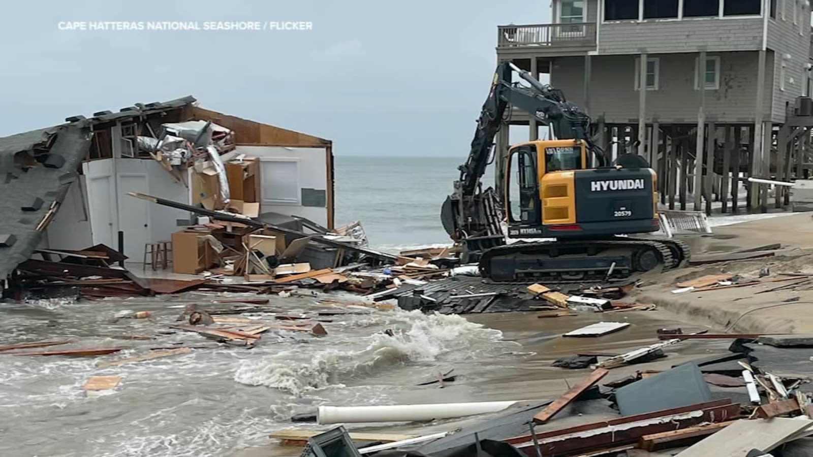 Beach reopens after cleanup of Outer Banks house collapse