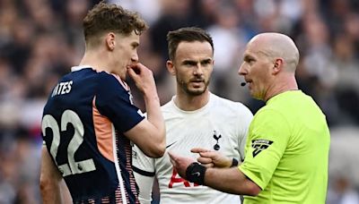 Fans are convinced Tottenham star James Maddison should have been sent off for 'punching' Nottingham Forest midfielder... but Roy Keane and Jamie Redknapp criticise Ryan Yates ...