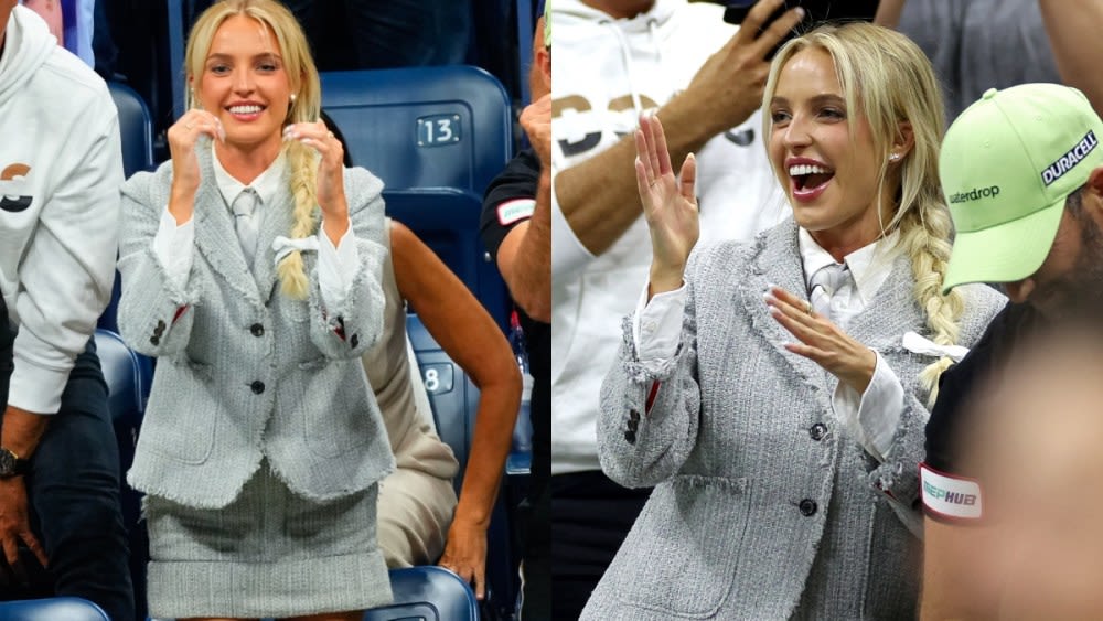 Morgan Riddle Brings ‘Clueless’-chic Inspiration in Thom Browne Tweed Set to 2024 US Open as Boyfriend Taylor Fritz Clinches...