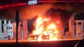 Fire engulfs car at Maine gas station