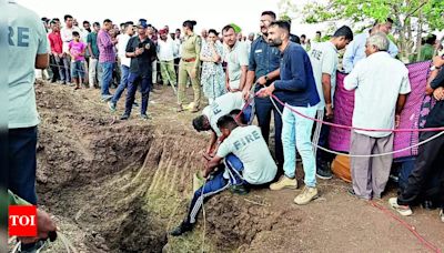 Toddler stuck at 45ft inside borewell | Rajkot News - Times of India